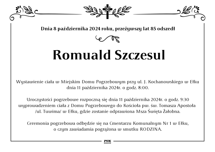 Romuald Szczesul - nekrolog